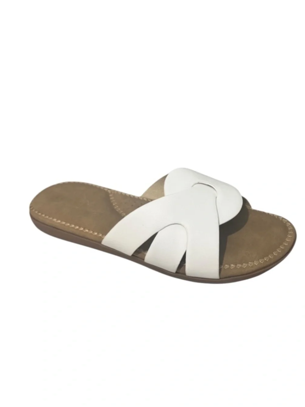 Cliffs by White Mountain Fortunate Women's White Wedge Slip On Slide 8.5 - NWB